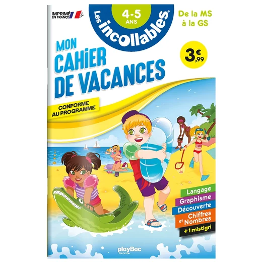Les Incollables — MS → GS : couverture du cahier